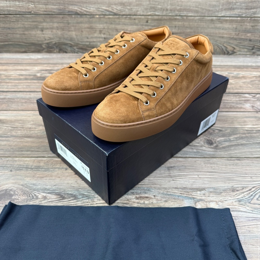 Ralph Lauren Purple Label Men 10.5 Severn RL Sneakers Cacao Calf Suede Italy NEW